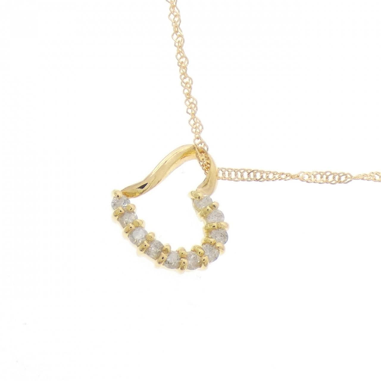 K18YG ハート ダイヤモンド ネックレス 0.1CT