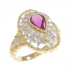 750YG/750WG ルビー リング 0.59CT