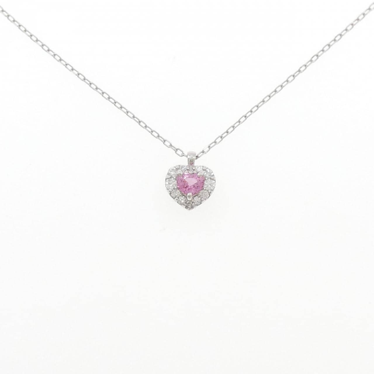 PT950/PT850 ハート サファイヤ ネックレス 0.245CT