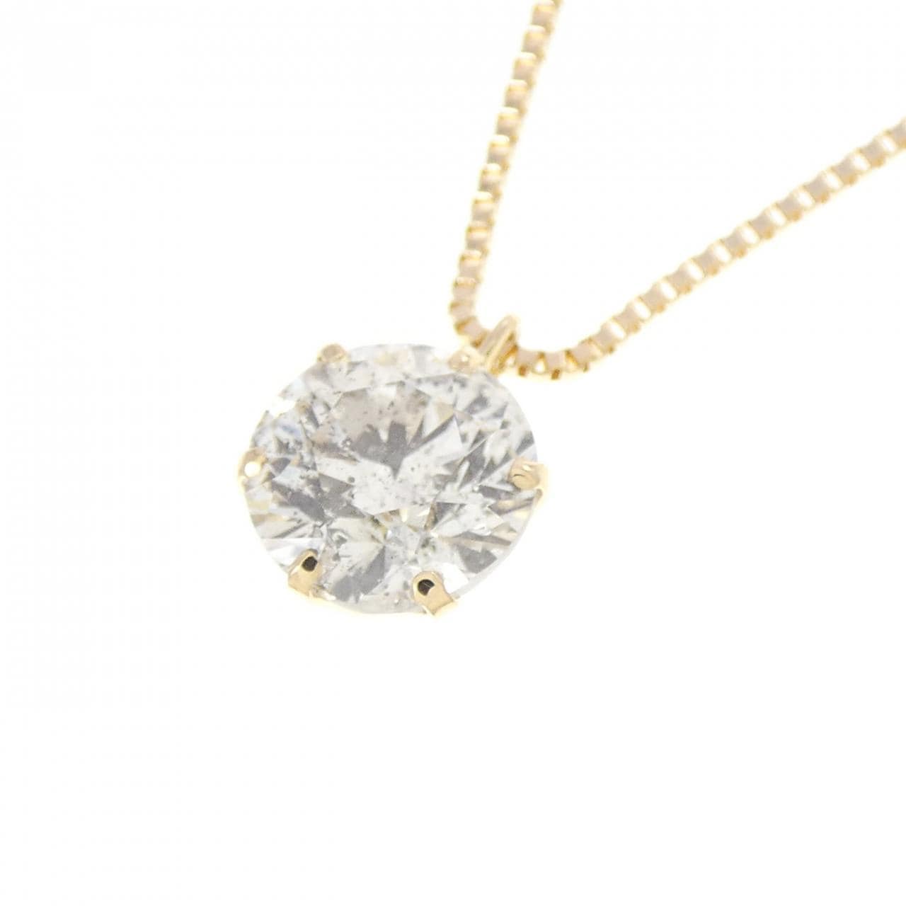 K18YG ソリティア ダイヤモンド ネックレス 1.005CT