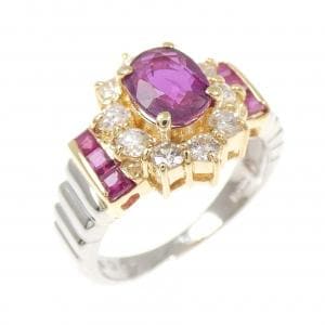 PT900/K18YG ルビー リング 0.97CT