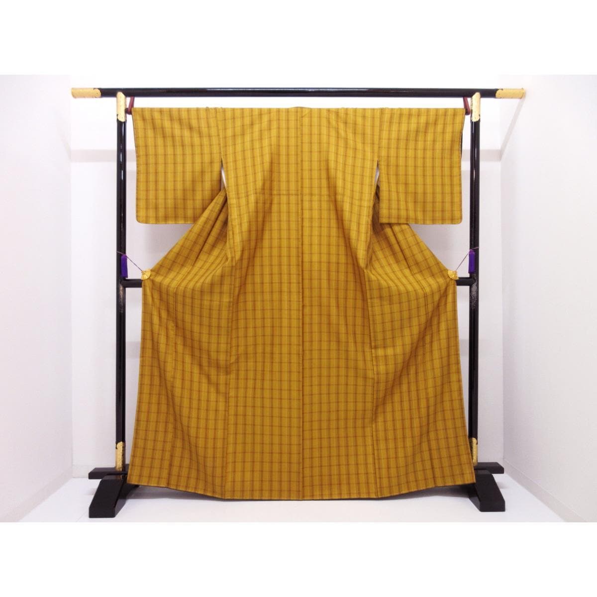 【未使用品】紬　黄八丈　証紙付　まるまなこ