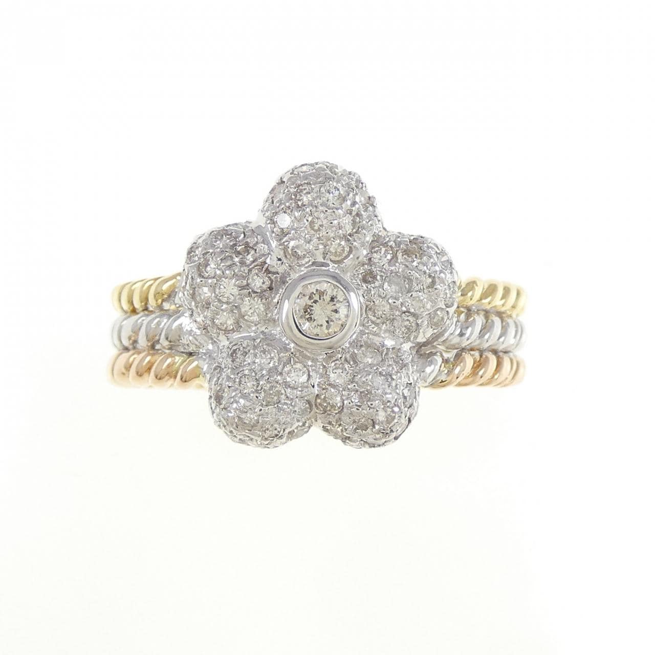 K18 three-color flower Diamond ring 0.56CT