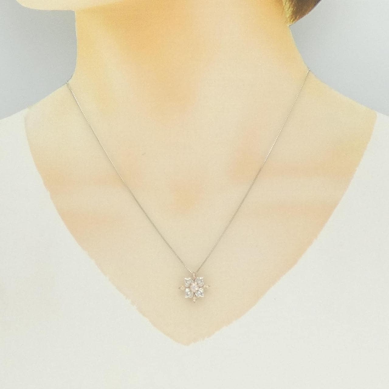 ジーエスティービー ダイヤモンド ネックレス 0.09CT