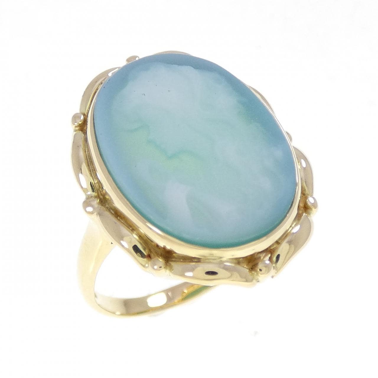 K18YG メノウカメオ リング