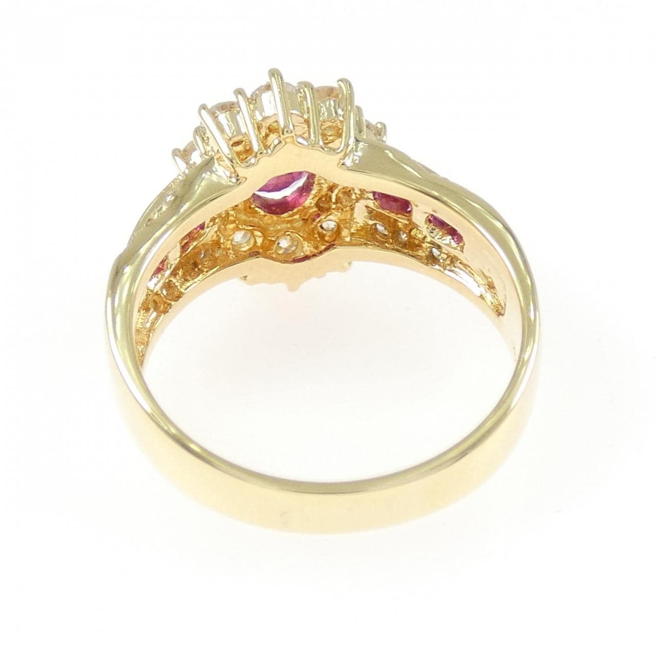 K18YG ルビー リング 0.82CT