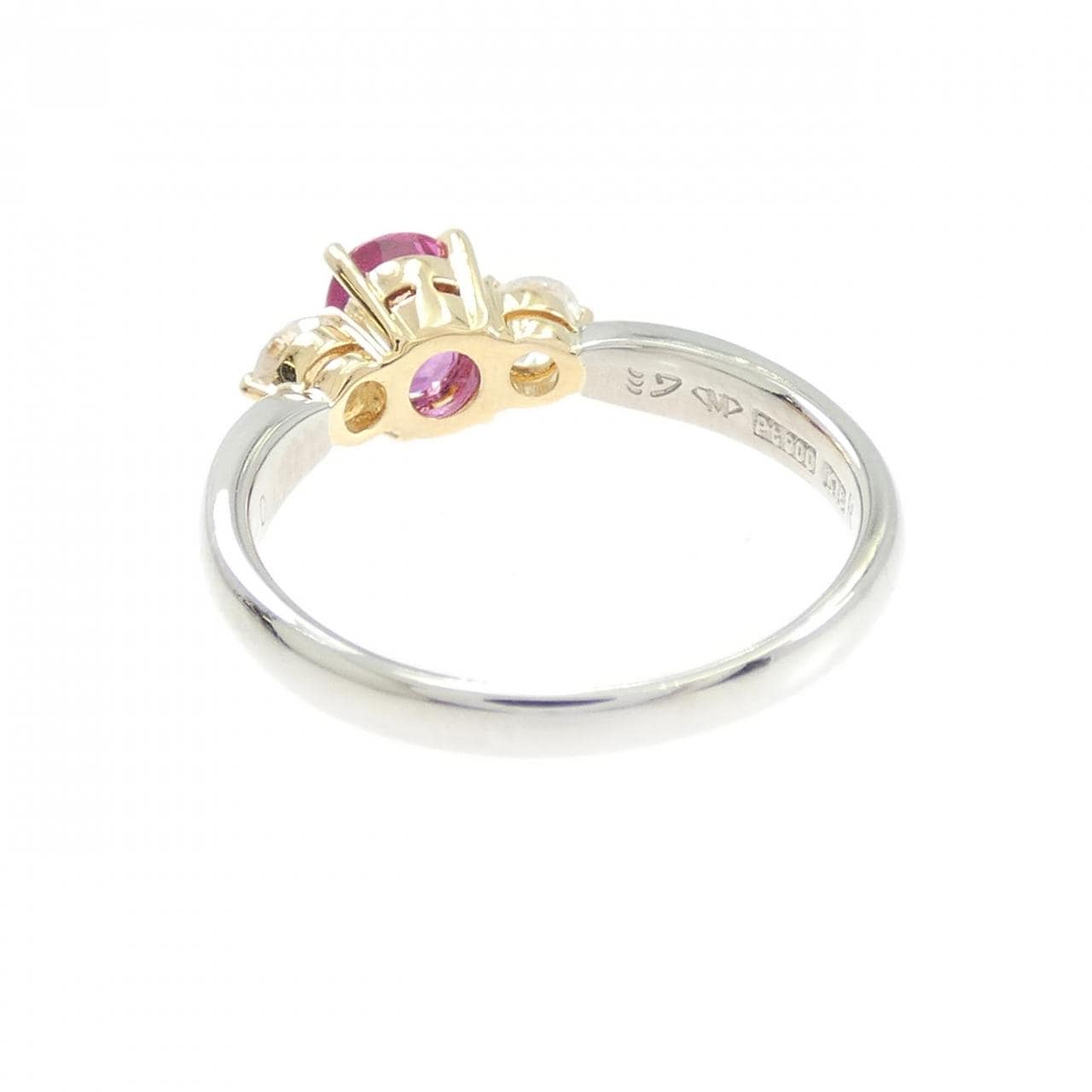PT900/K18YG ルビー リング 0.83CT