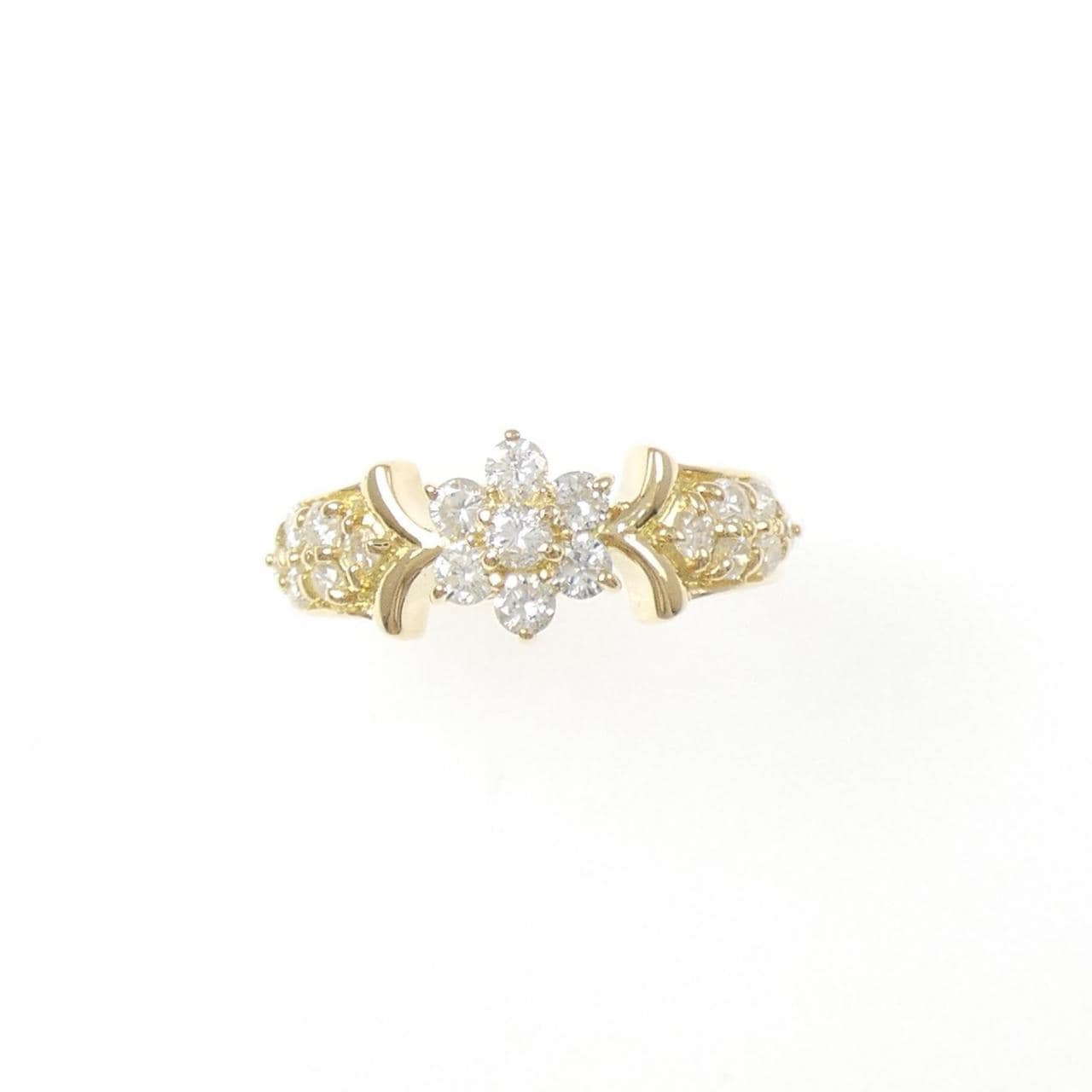 K18YG フラワー ダイヤモンド リング 0.50CT