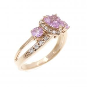 K18PG ハート サファイヤ リング 0.573CT