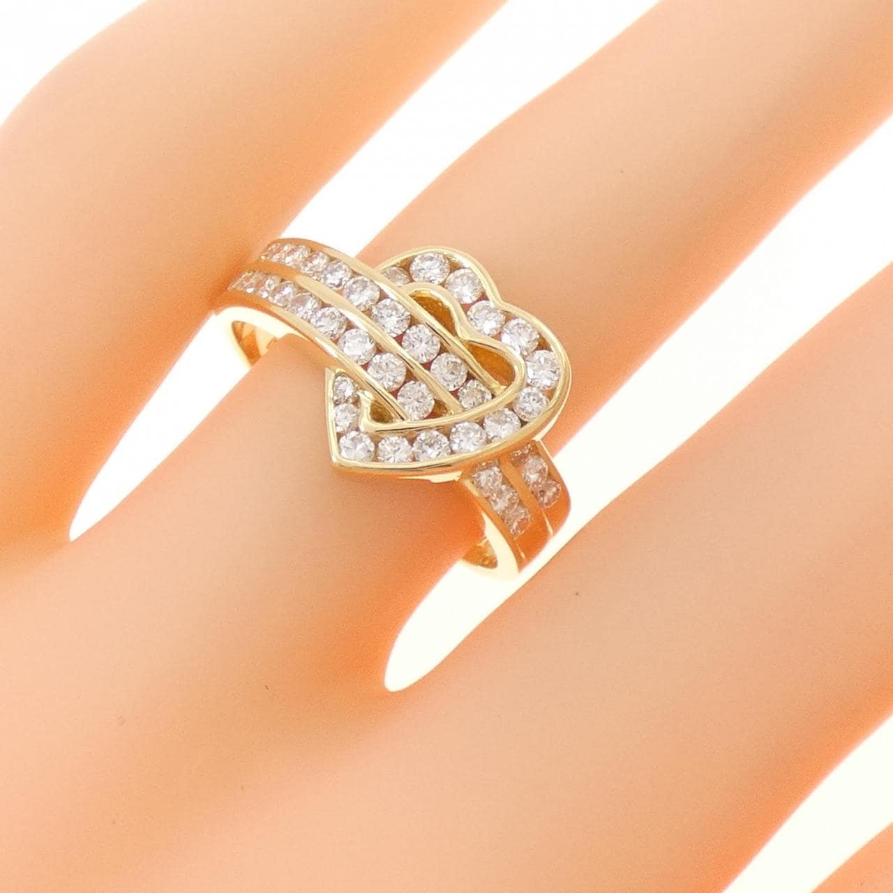 K18YG ハート ダイヤモンド リング 0.71CT