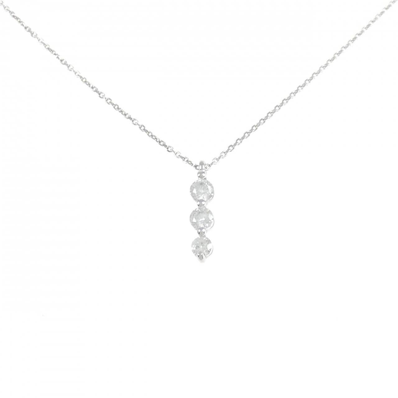 PT900/PT850 スリーストーン ダイヤモンド ネックレス 0.30CT