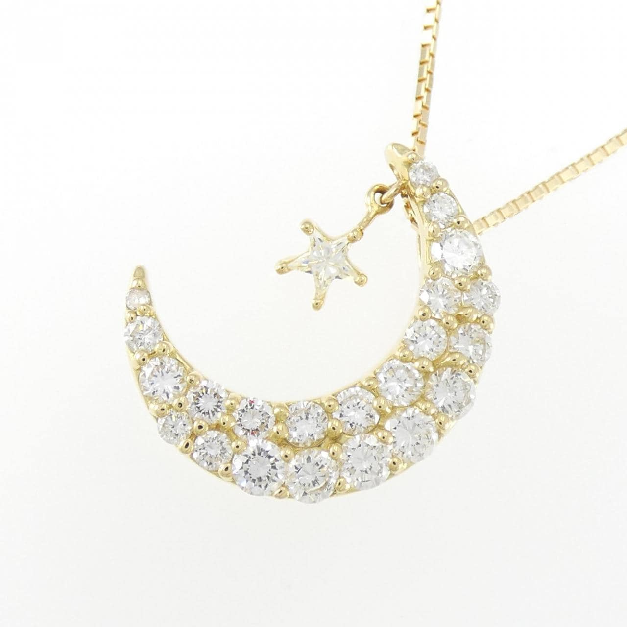 K18YG Moon x Star Diamond Necklace
