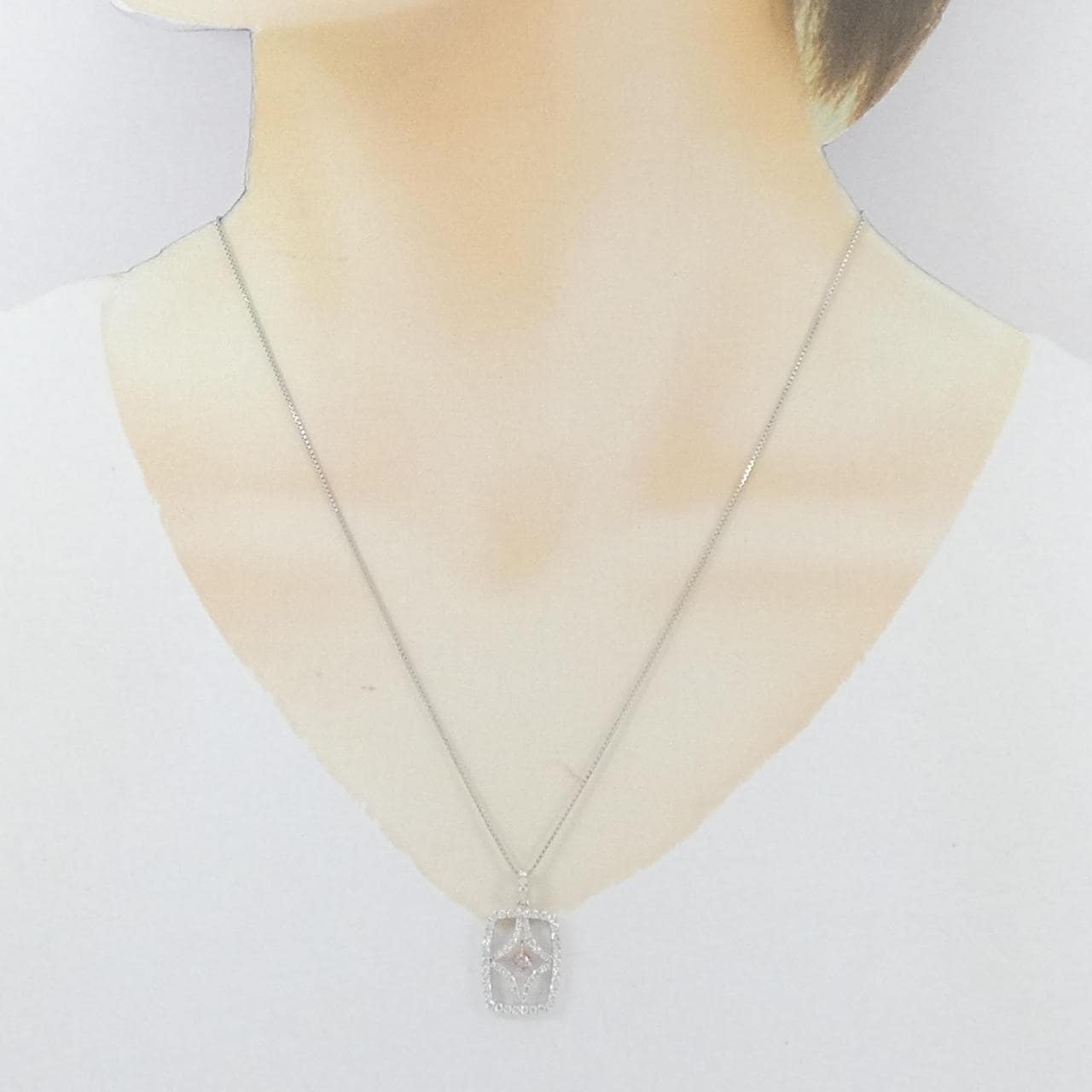 K18WG/K18PG ピンクダイヤモンド ネックレス 0.07CT