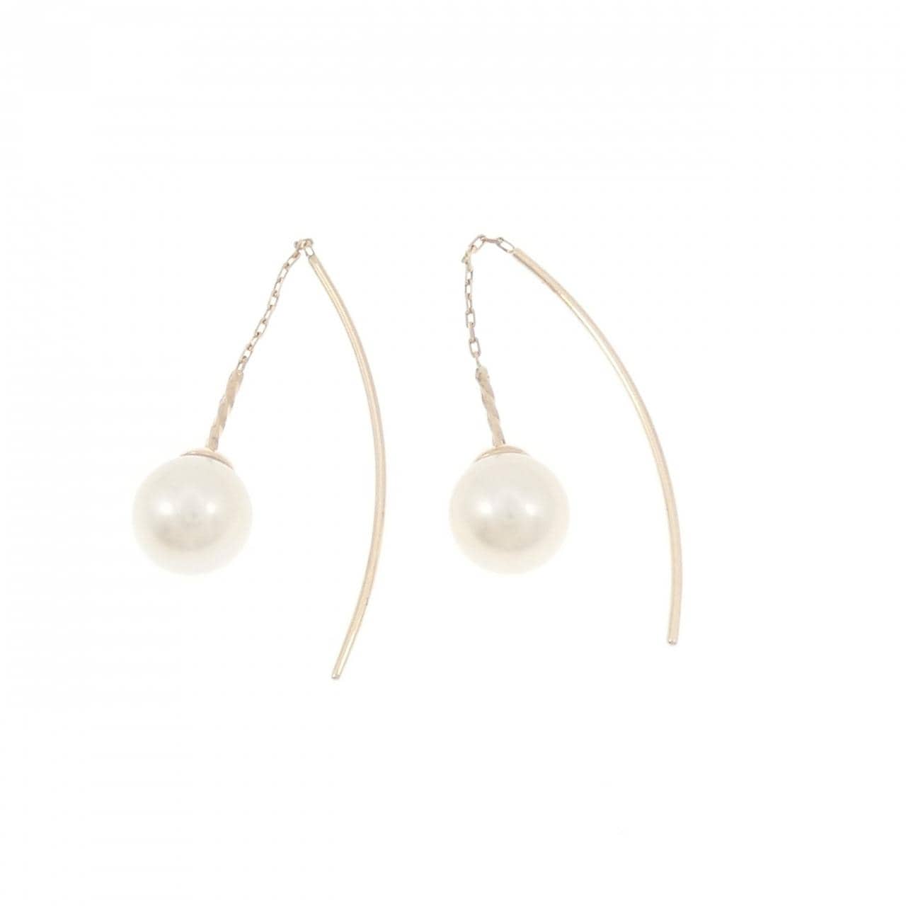 アガット 淡水パール ピアス 6.3mm