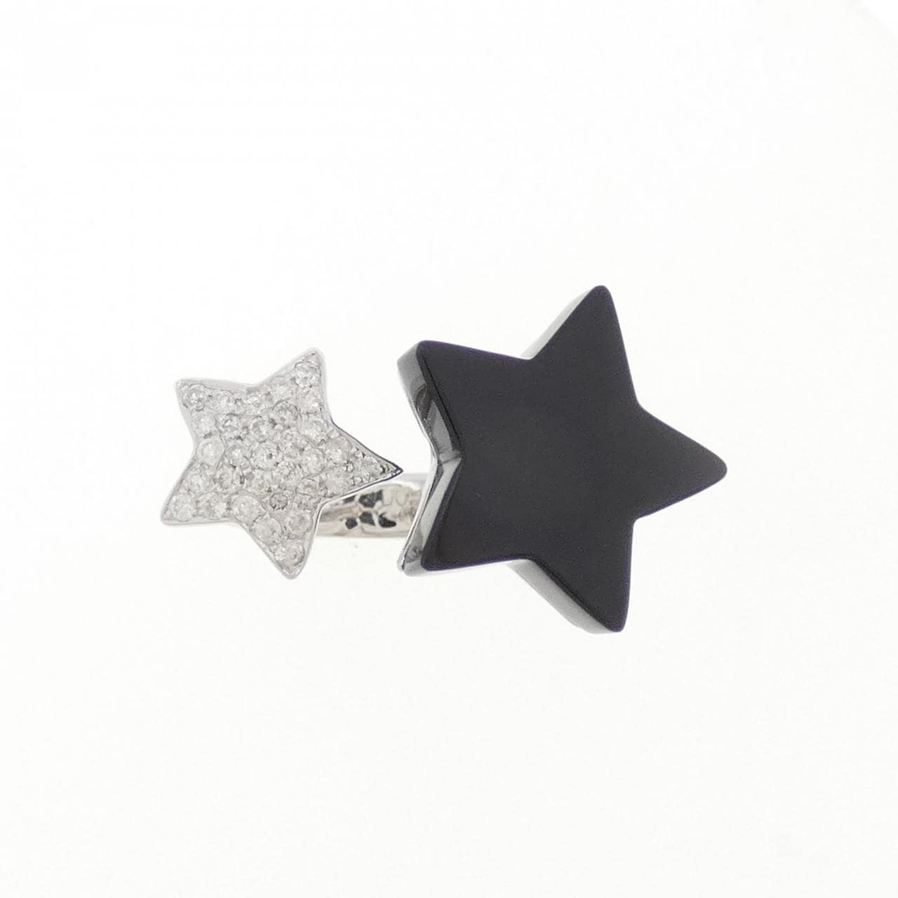 K18WG スター オニキス リング