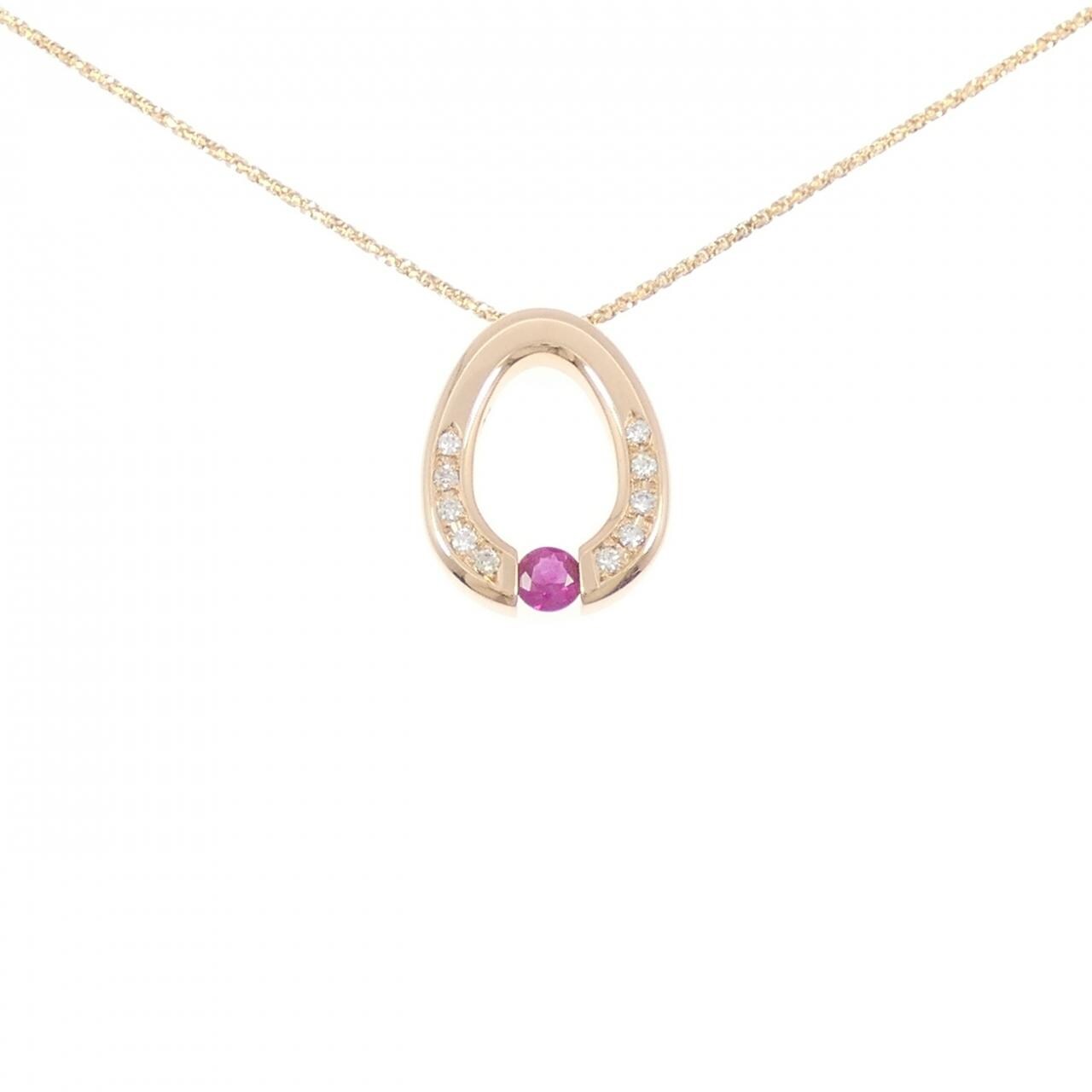 K18PG ルビー ネックレス 0.32CT