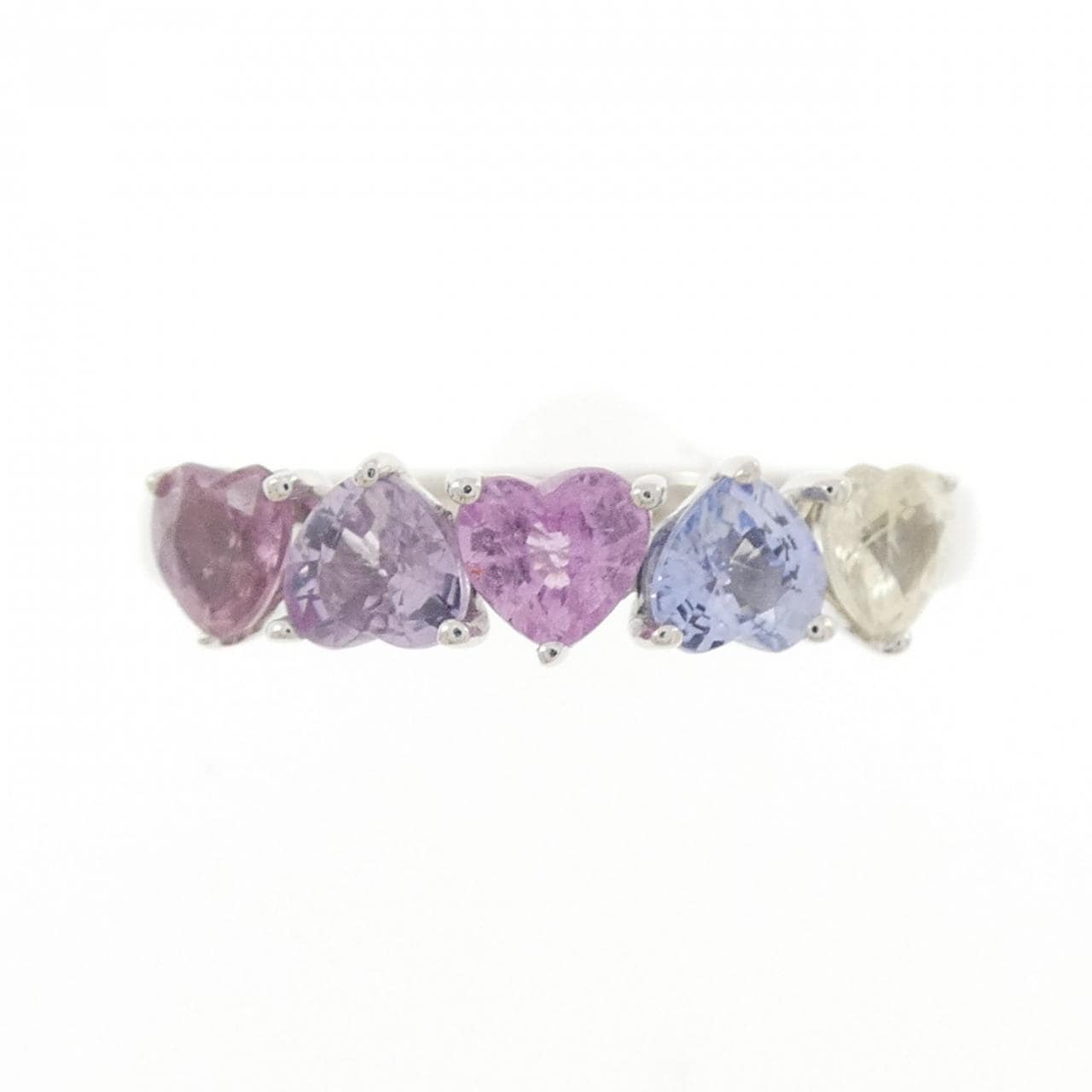 K18WG ハート サファイヤ リング 1.40CT