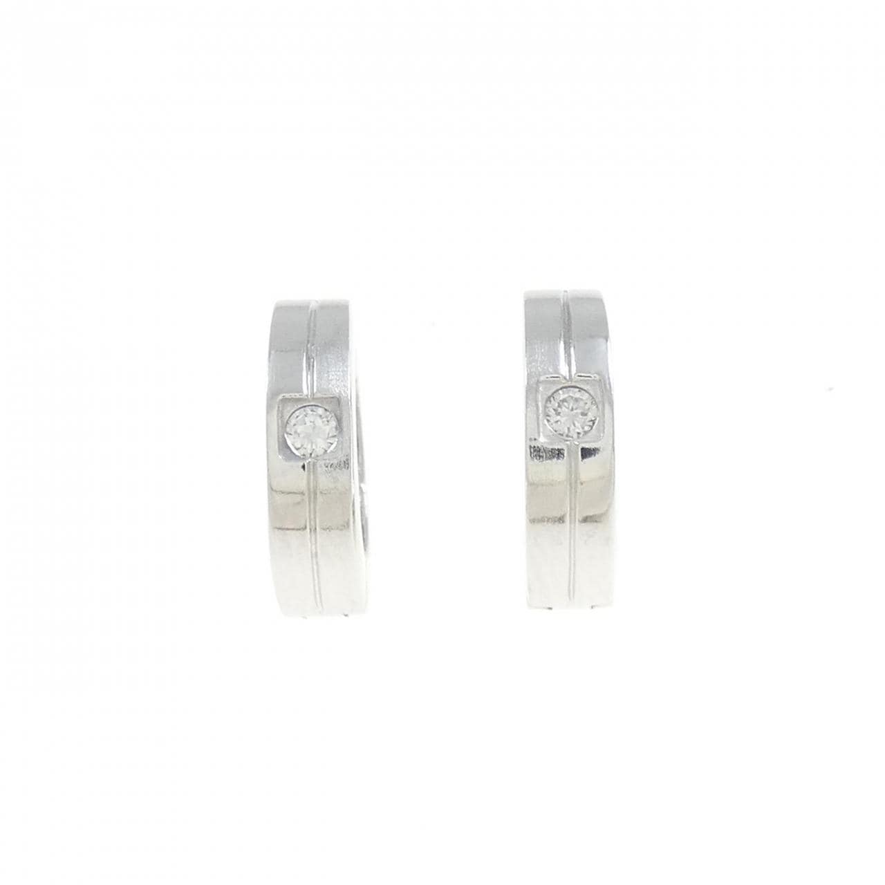 K14WG ダイヤモンド イヤリング 0.06CT