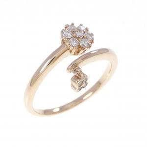 K18PG フラワー ダイヤモンド リング 0.14CT