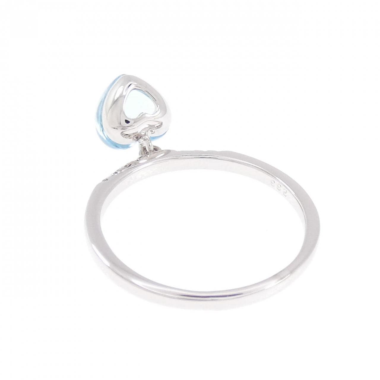 K18WG ハート ブルートパーズ リング 2.33CT