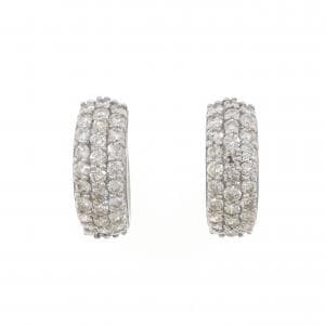 K18WG パヴェ ダイヤモンド ピアス 1.00CT