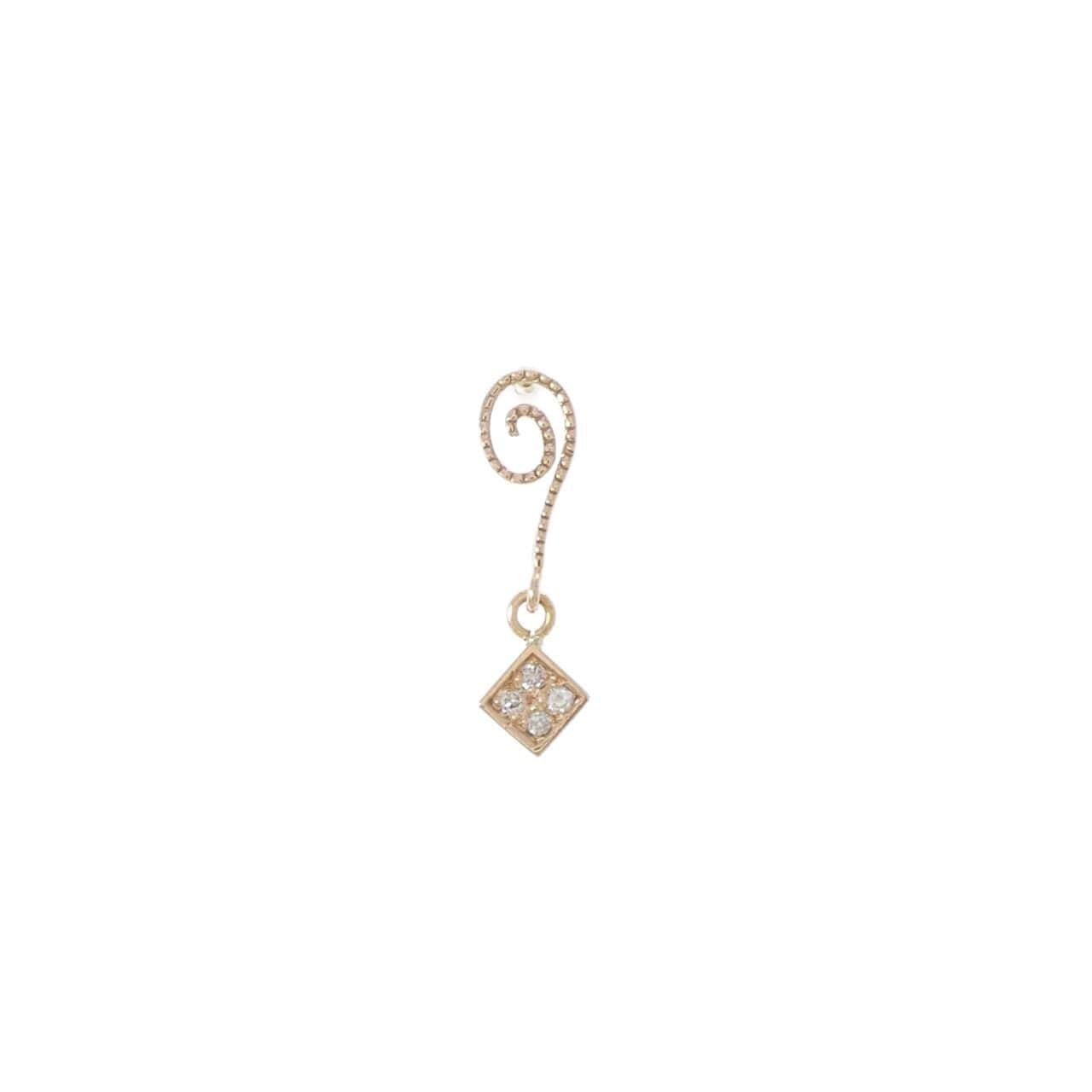 K18YG ダイヤモンド ピアス 0.02CT 片耳