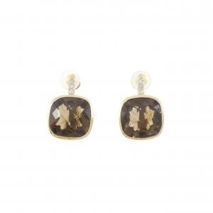 K18YG スモーキークオーツ イヤリング 6.00CT