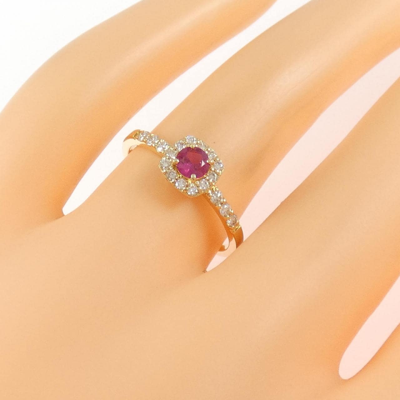 K18YG ルビー リング 0.23CT
