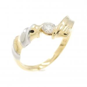 K18YG/PT ダイヤモンド リング 0.13CT