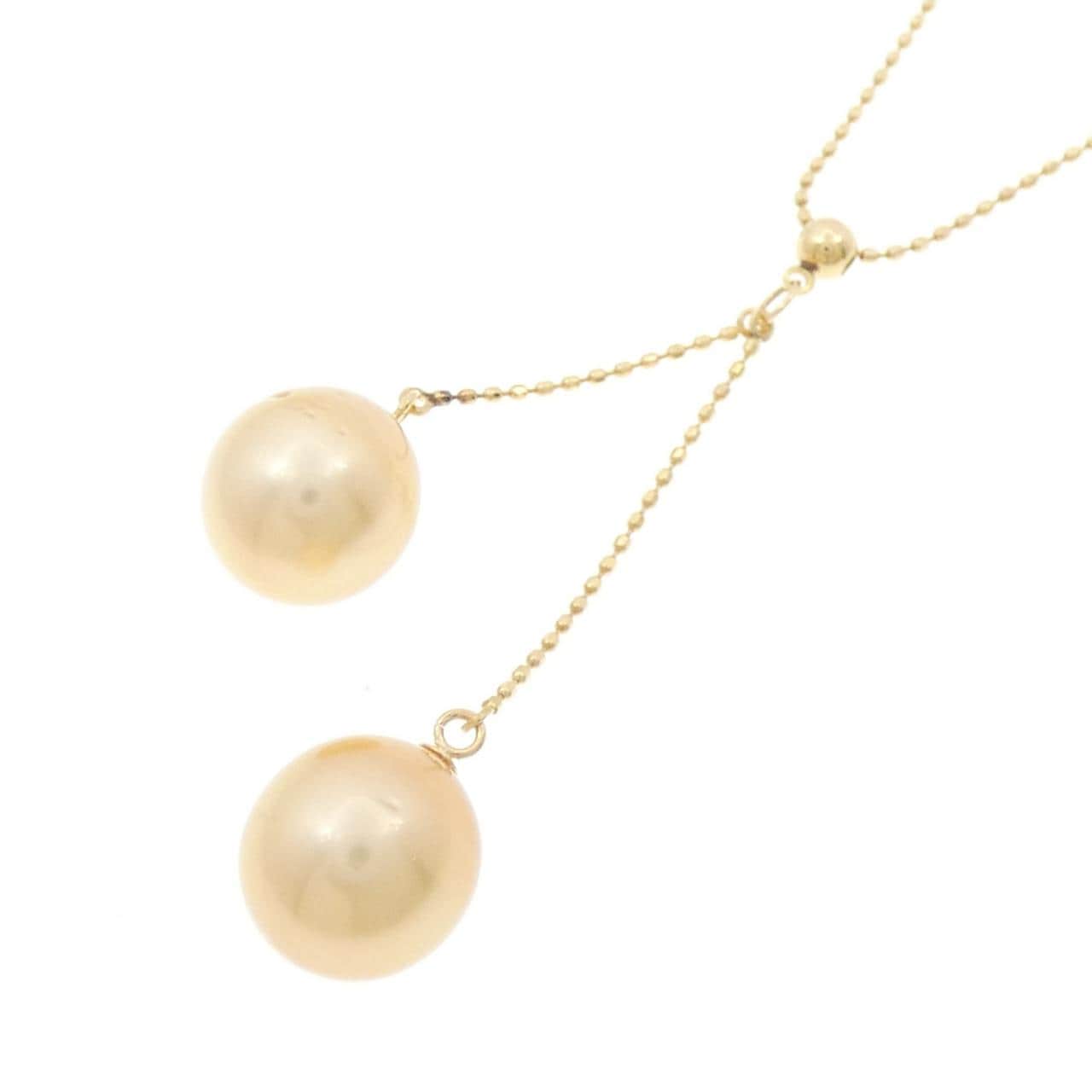 K18YG White Butterfly Pearl necklace