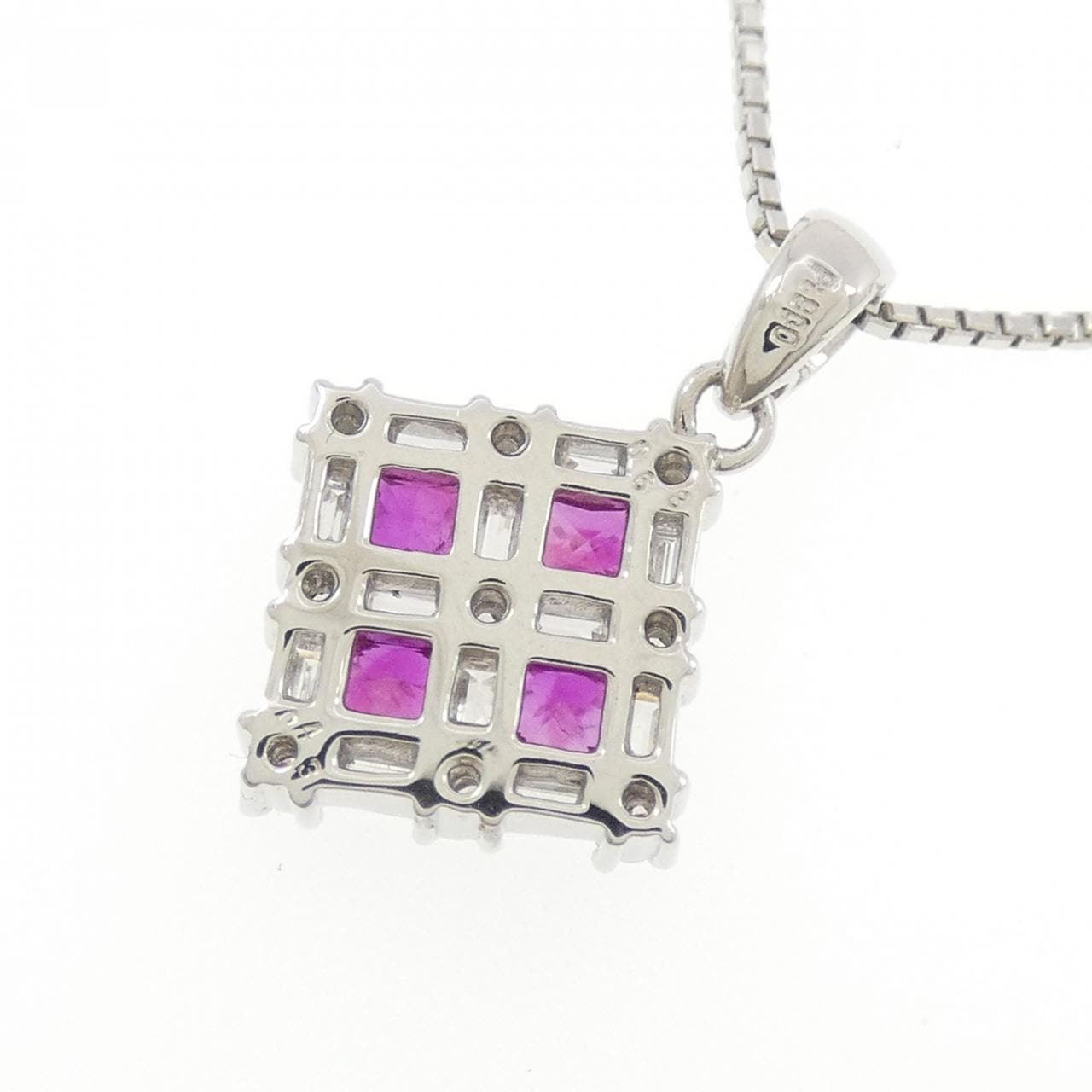 PT900/PT850 ルビー ネックレス 0.68CT