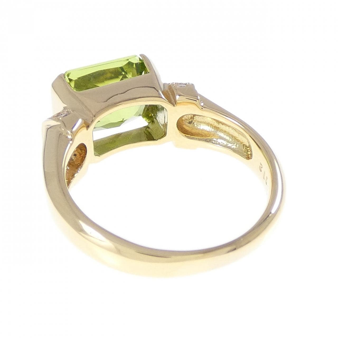 K18YG ペリドット リング 2.87CT