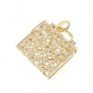 K18YG バッグ ダイヤモンド ペンダント 0.25CT