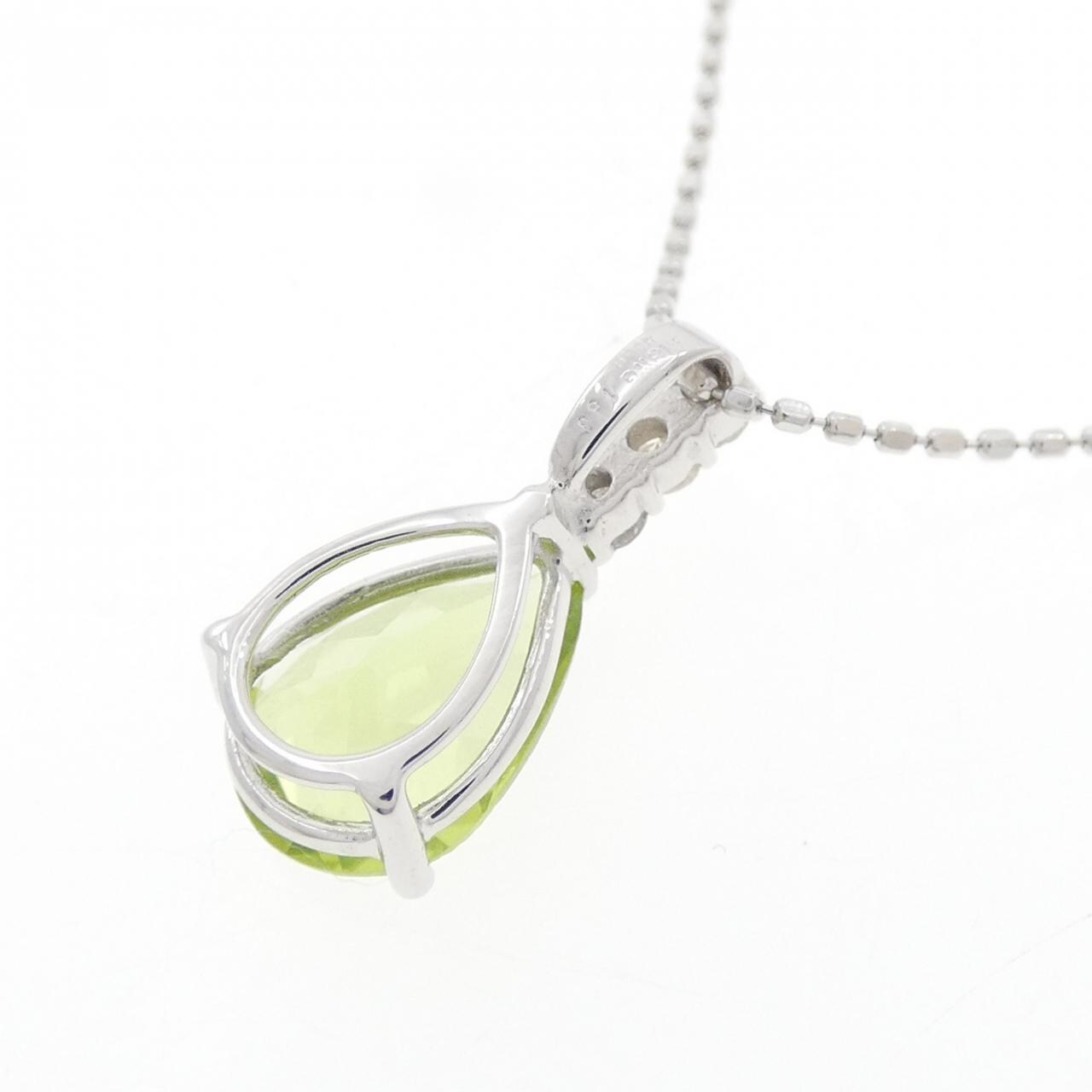 K18WG ペリドット ネックレス 1.56CT