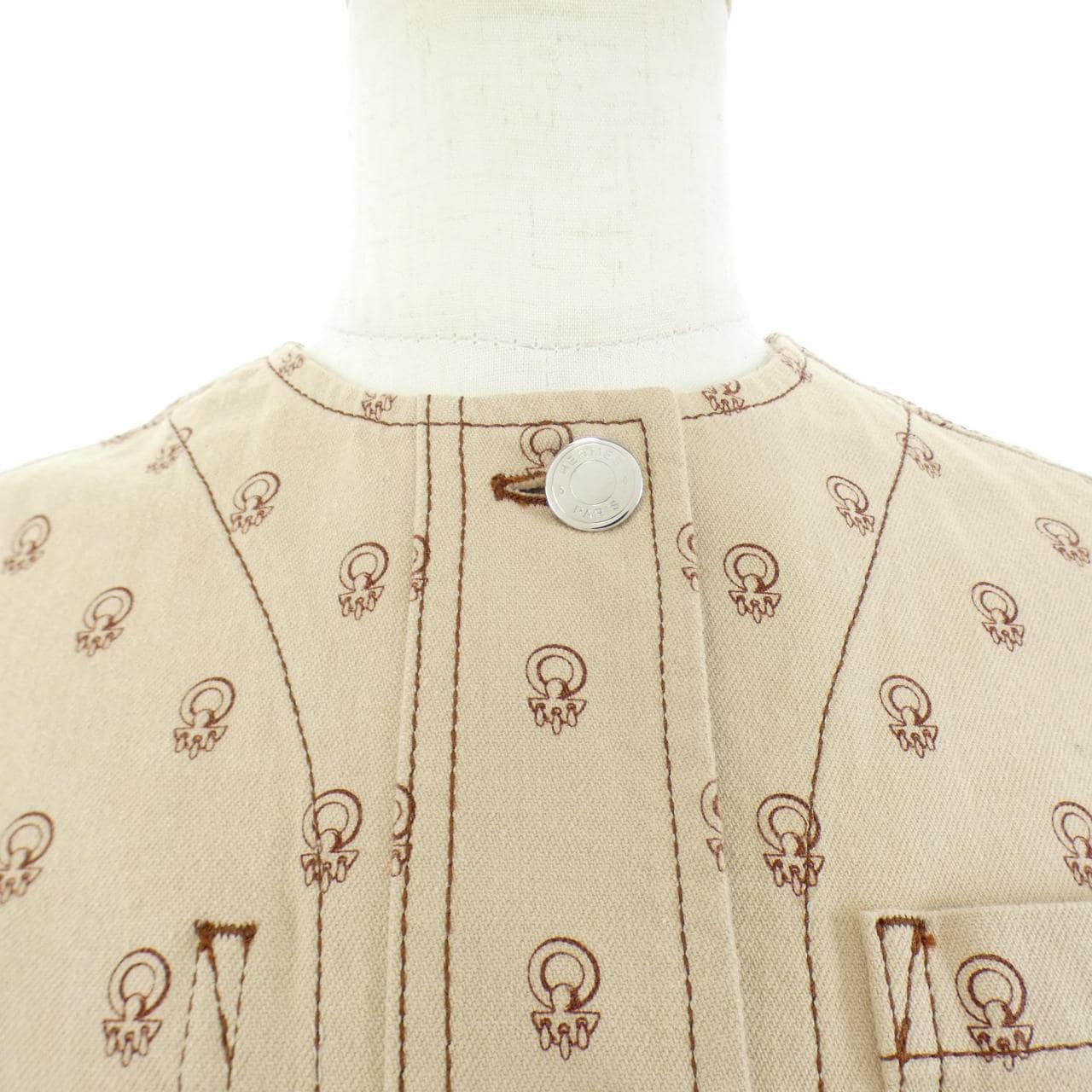 エルメス HERMES セリエボタン 2E0254DS ノーカラージャケット