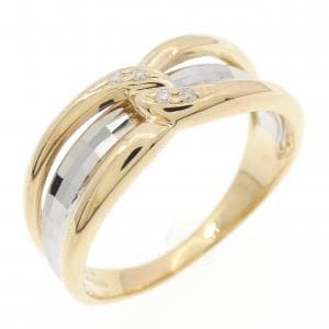 K18YG/PT900 ダイヤモンド リング