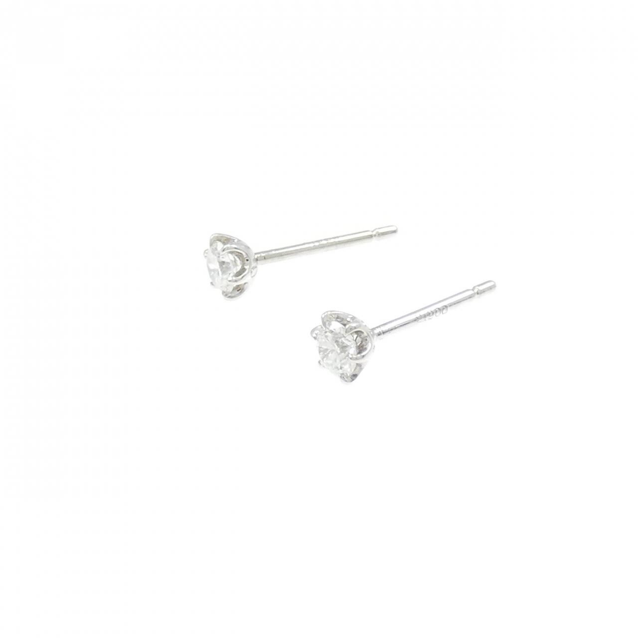 PT900 ソリティア ダイヤモンド ピアス 0.220CT