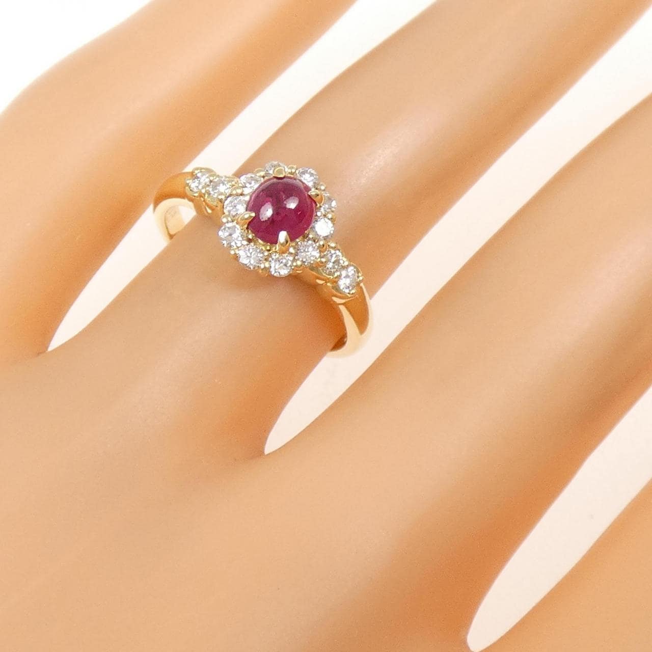 K18YG ルビー リング 0.62CT
