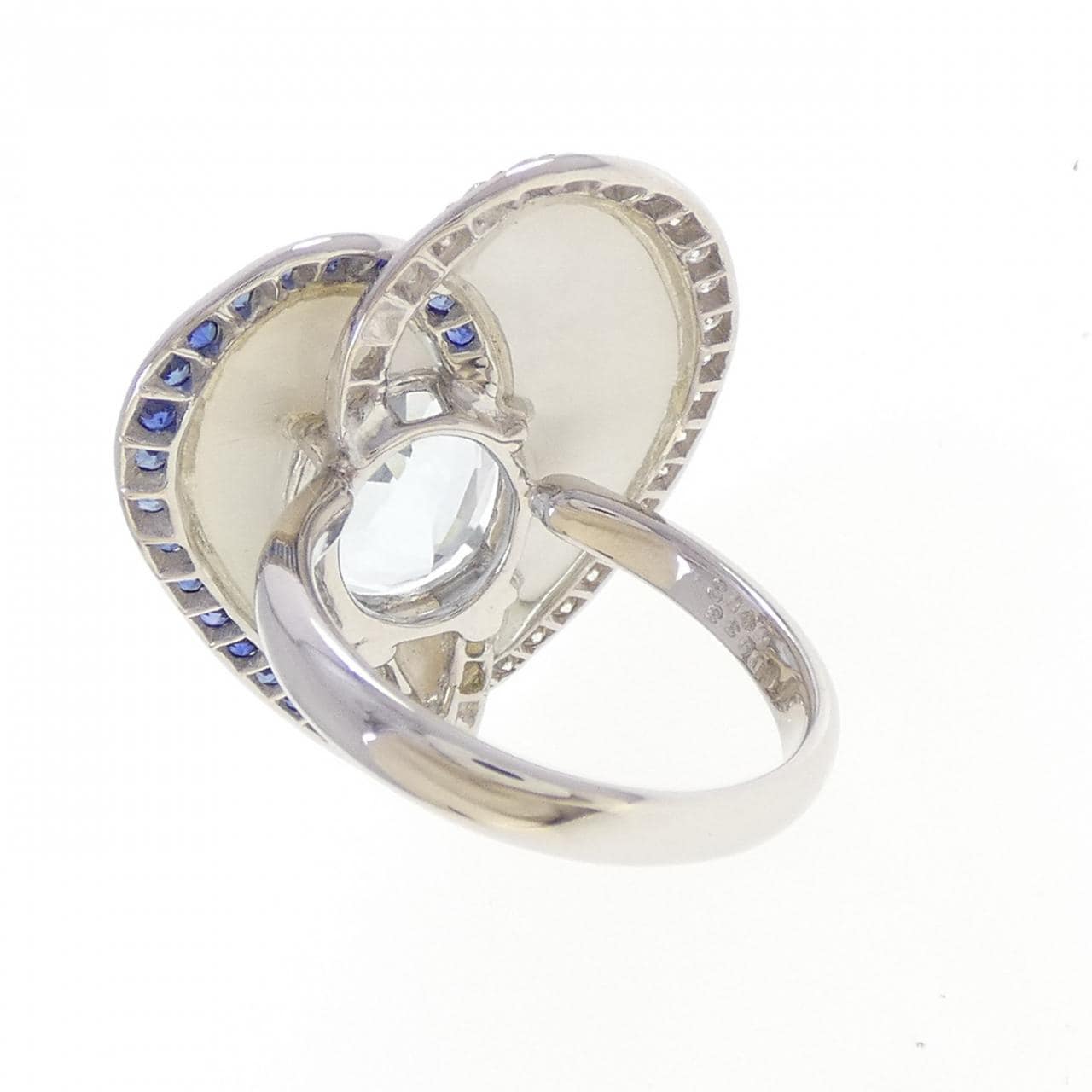 750WG ハート アクアマリン リング 4.57CT