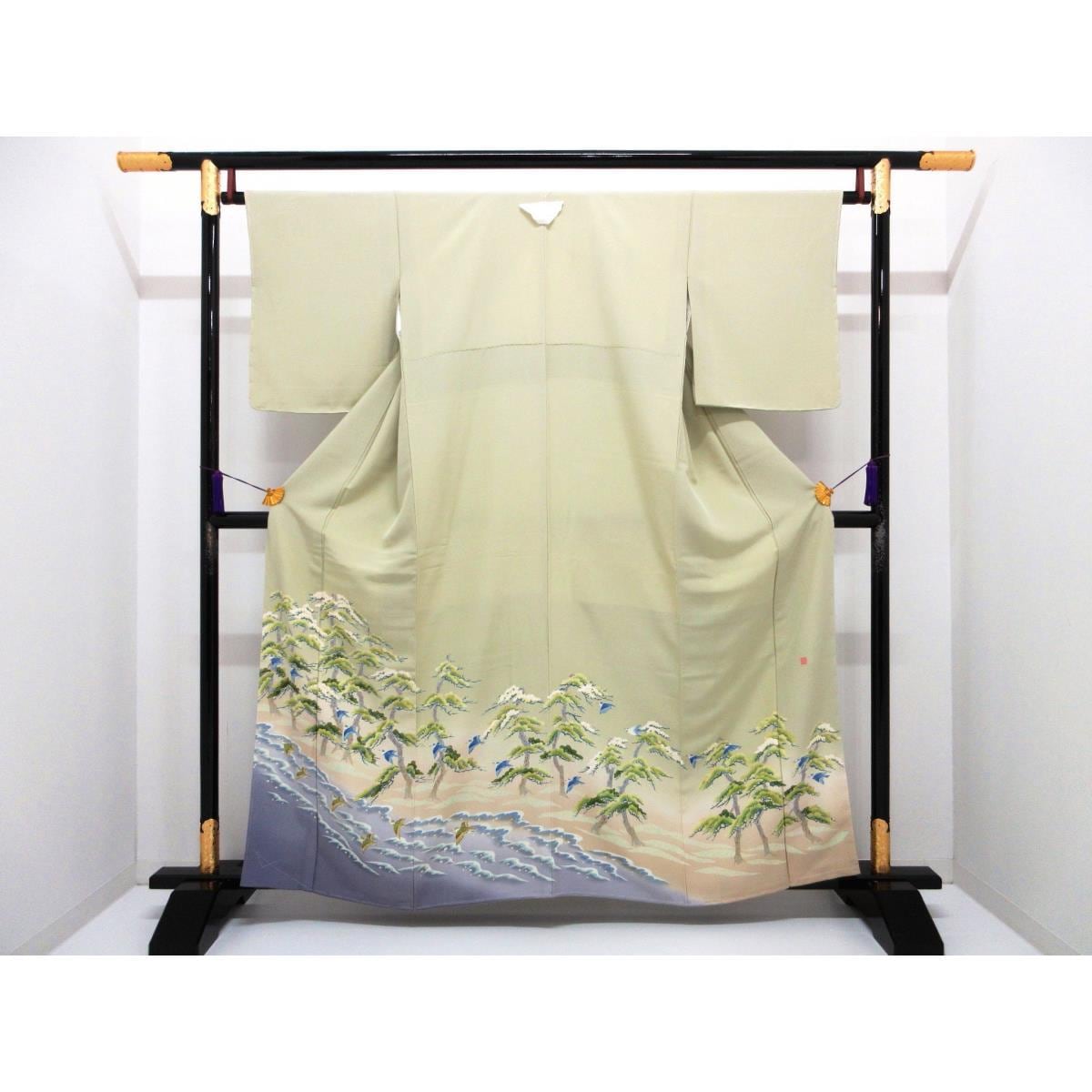 【未使用品】色留袖　本加賀友禅　魚津誠　抱き茗荷　訪問着兼用　身丈Ｓ寸