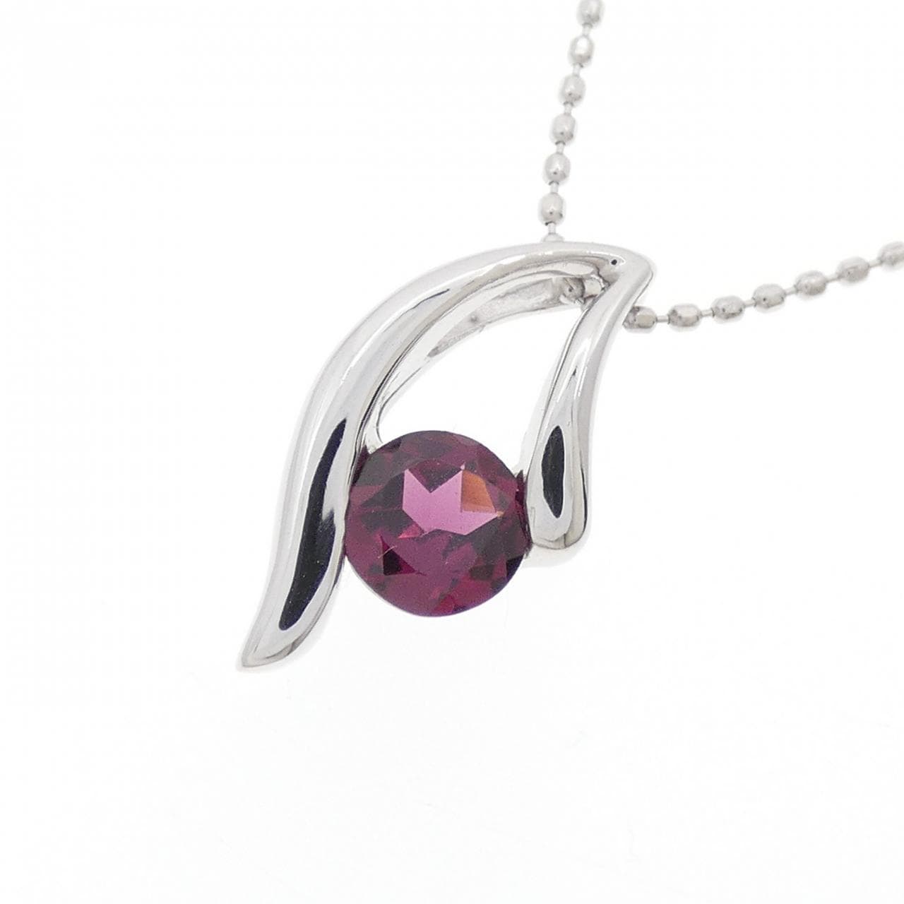 K18WG ガーネット ネックレス