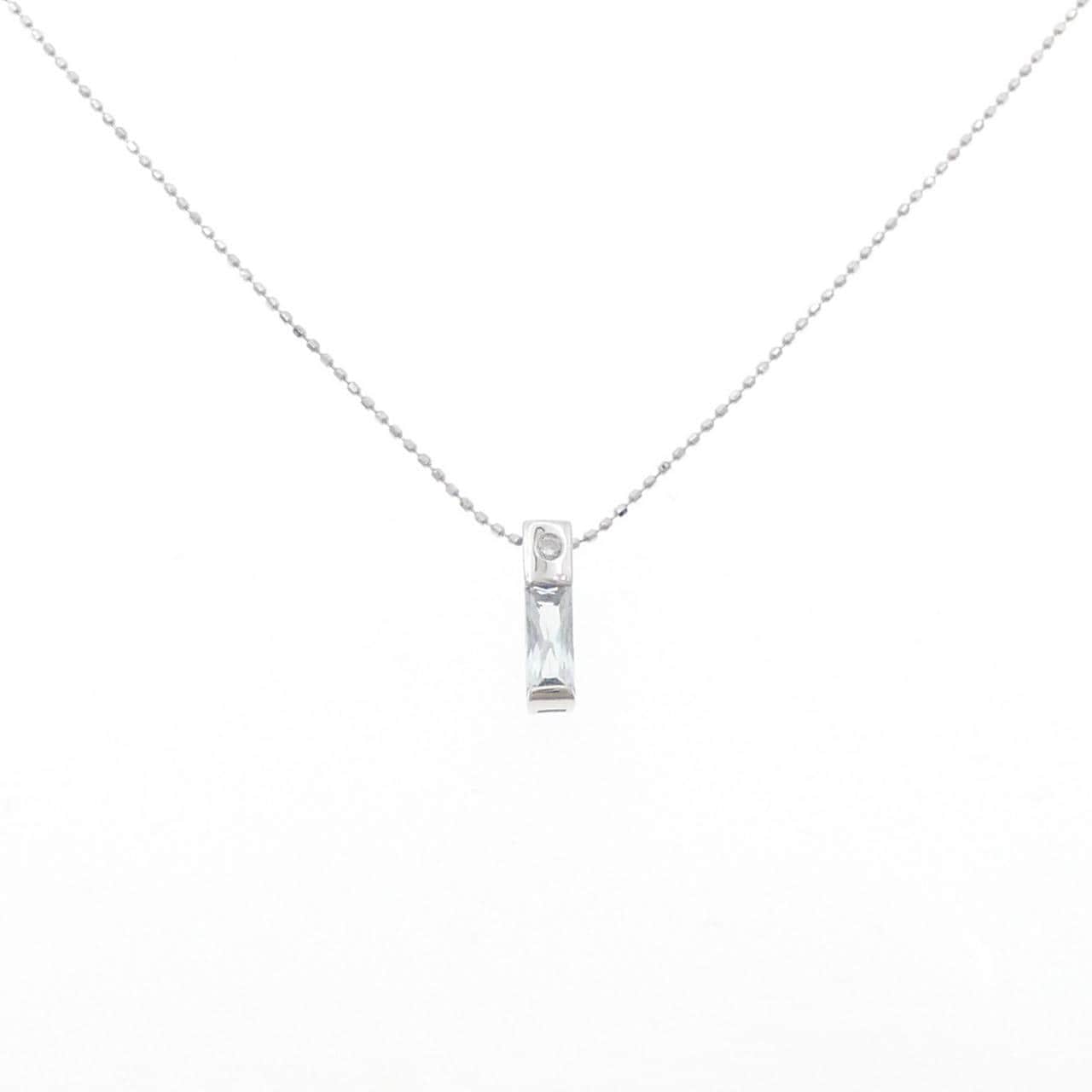 K18WG アクアマリン ネックレス 0.36CT