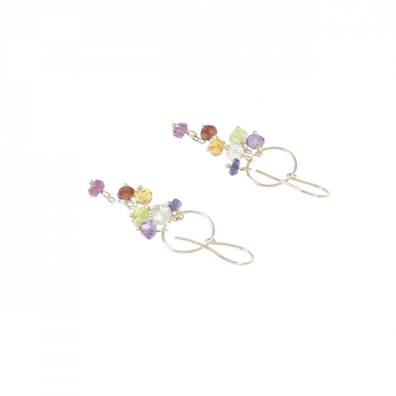 [BRAND NEW] K10YG Color Stone Earrings