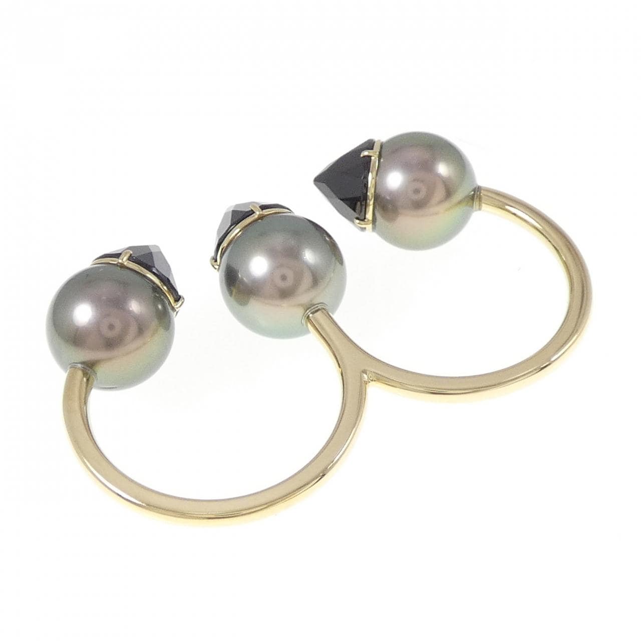 Tasaki black butterfly pearl ring