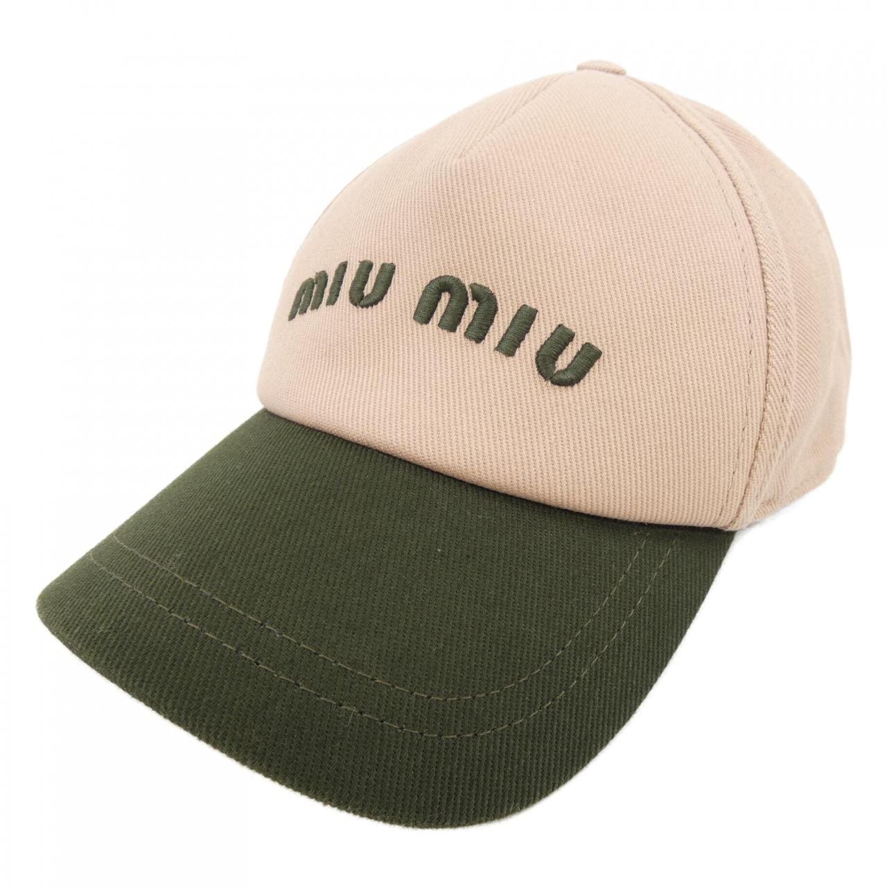 ミュウミュウ MIU MIU ドリルベースボール MIU MIU ロゴ 5HC179 2CQ1 キャップ