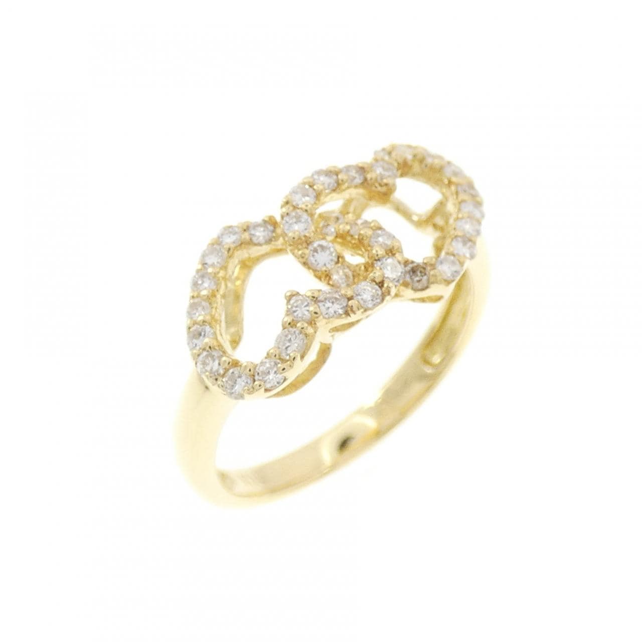 K18YG ハート ダイヤモンド ピンキーリング 0.2CT