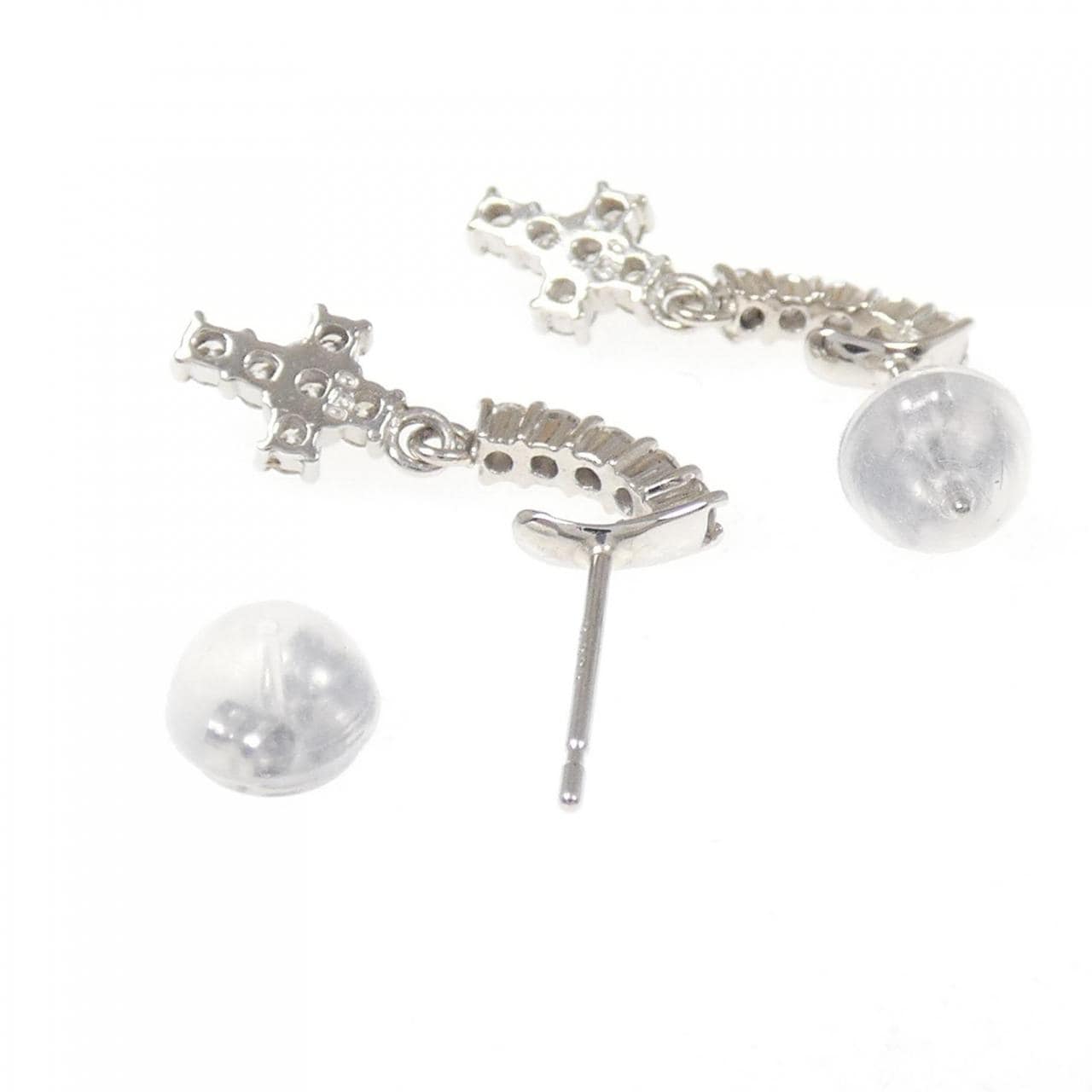 PT900 クロス ダイヤモンド ピアス 0.40CT