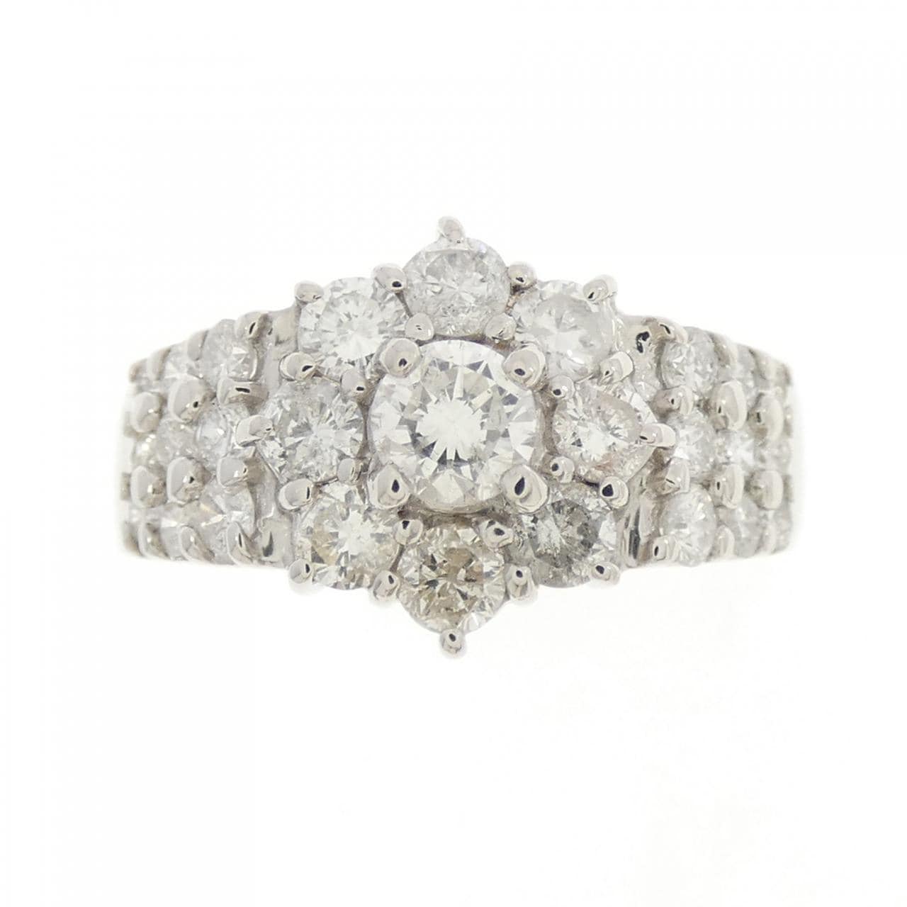 PT900 フラワー ダイヤモンド リング 1.50CT