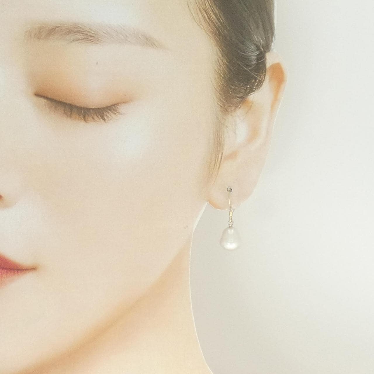 K14YG 白蝶パール ピアス