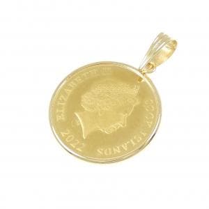 K18YG (frame) coin pendant